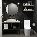 Erfoni Black Peel and Stick Wallpaper Black Floral Embossed Contact Paper - Image 3