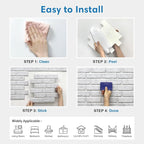 COMSTICKC 3D Faux White Brick Wall Panels Peel and Stick Wall Stickers - Image 8