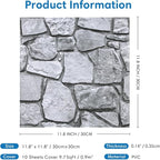COMSTICKC 3D Faux Stone Wall Panel Peel and Stick Wall Tiles, Ultra-Light Thin - Image 4