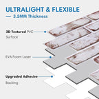 COMSTICKC 3D Faux Brick Wall Panel Red-Tinted White, Peel and Stick Wall - Image 4