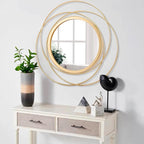 Wall Mirror Mounted Gold Large Round Decorative Mirrors, Circle Metal Art - Image 5