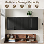 ChooChoo Laundry Room Cabinets, 4 Doors Wall Mounted Storage Cabinet, Kitchen - Image 4