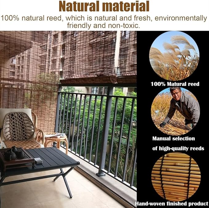 Retro Bamboo Blinds 14" 26" 32" 36" 42" 53" 60" 65" 70" 72" 76" Bamboo Roll Up - Image 3