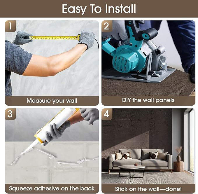 3D Faux Stone Wall Panels, Lightweight & Waterproof, Easy DIY Install - Image 6