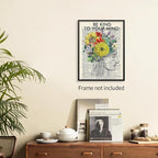 Be Kind To Your Mind Quote Poster Prints Mental Health Canvas Wall Art Vintage - Image 4