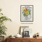 Be Kind To Your Mind Quote Poster Prints Mental Health Canvas Wall Art Vintage - Image 4
