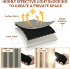 AJAZZ Blackout Accordion Door Curtain 98"x106" Grey - Image 3
