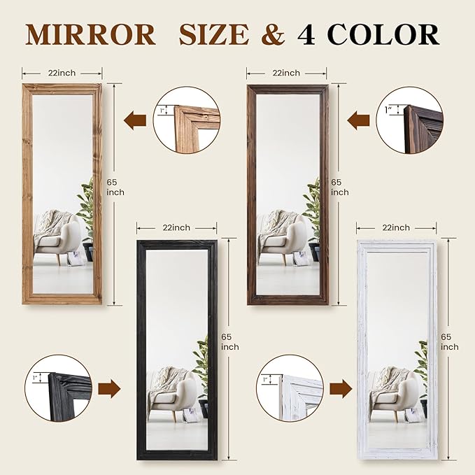 Full Length Mirror 65"x22" - Image 4