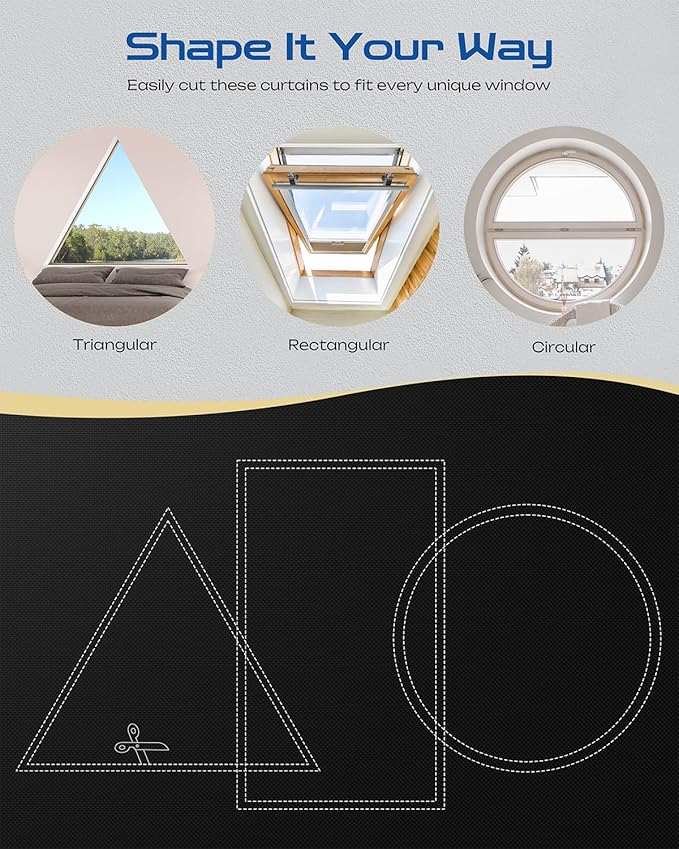 38" W x 84" L 100% Portable Blackout Curtains, Total Darkness No-Drill Black - Image 3