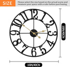 LEIKE Large Wall Clocks, Non Ticking, Battery Operated Rustic Round Modern Big - Image 3