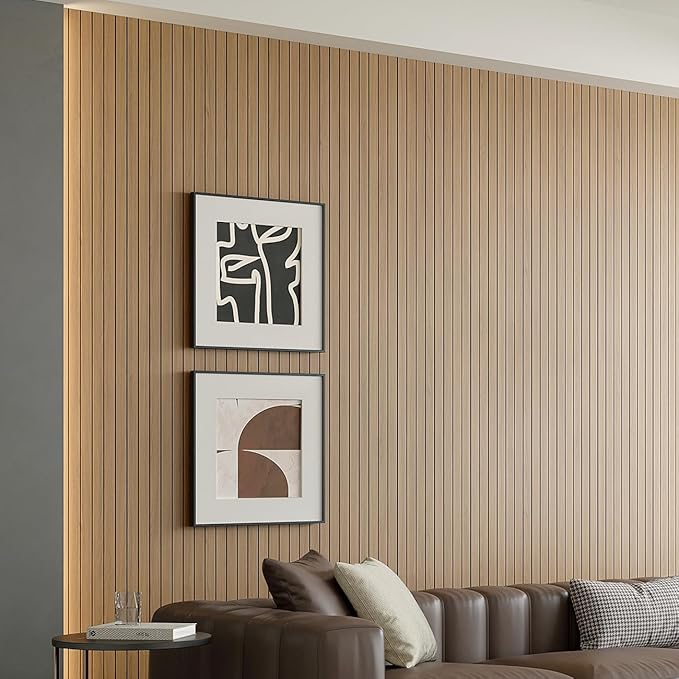 Yutianli PVC Slat Wall Panel Peel and Stick 118"x 15.7" Faux Wood Slat Panel - Image 2