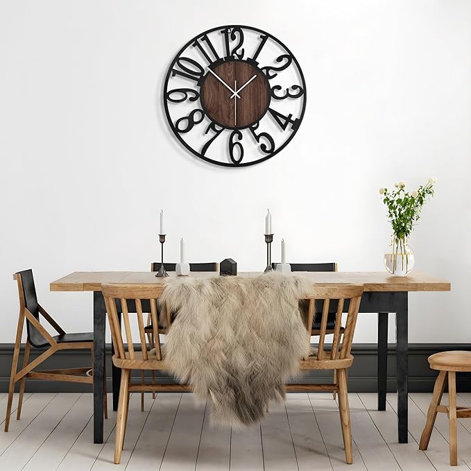 Large Wall Clock for Living Room Decor, 16 Inch Non Ticking Silent, Battery - Image 6