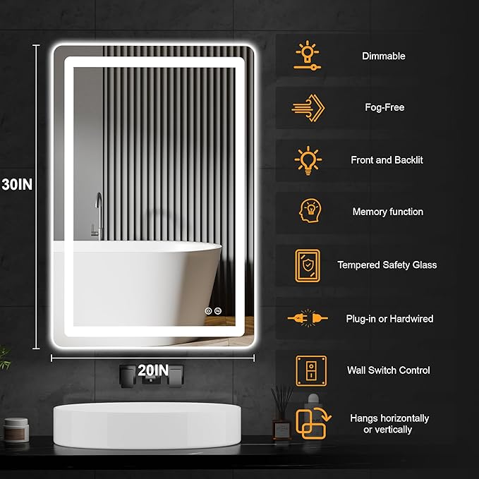 AMOISE LED Bathroom Vanity Mirror - Image 8