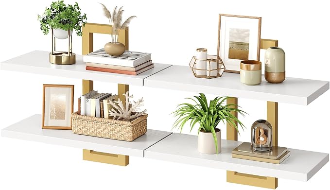 HOOBRO Floating Shelves, 15 Inch Wall Shelf Set of 2, Wall Mounted Storage - Image 9