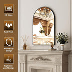 XRAMFY 24"x36" Black Arched Bathroom Mirror - Image 5