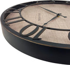 Presentime & Co 21" Farmhouse Series Wall Clock, Cottage Style, Faux Burlap - Image 4