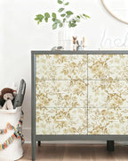 Erfoni 16.9" x118" Boho Floral Peel and Stick Wallpaper Yellow Brown Flower - Image 4
