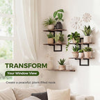 Bamworld Floating Shelves for Wall Planters for Indoor Plants Hanging Shelves - Image 3