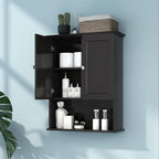 VANIRROR Black Wall Cabinet 24x30 Inch Wooden Over The Toilet Storage Cabinets by VANIRROR