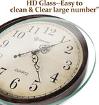 Geevon Vintage Wall Clock, Silent 14" Non Ticking Retro Round Clock Quartz - Image 5