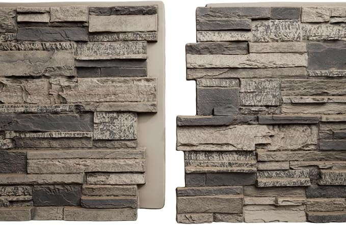 EverStone Cascade Faux Stone Panel, 48 5/8"W x 24 3/4"H x 1 1/4"D, Urban Color - Image 10