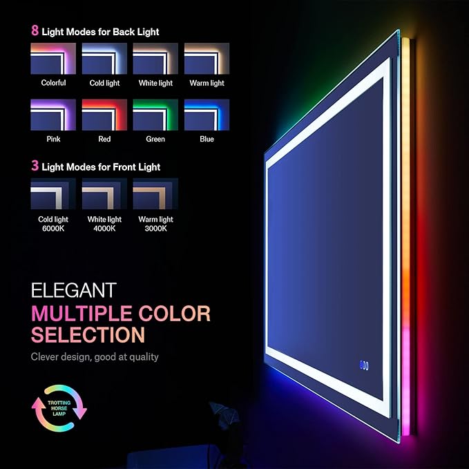 LOAAO 48"X40" LED Bathroom Mirror - Image 4