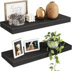 Fixwal Floating Shelves for Wall, 15.7" Wood Wall Mounted Shelves for Living by Fixwal