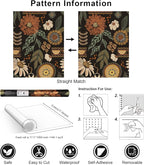 Simon&Siff Boho Peel and Stick Wallpaper, 17.3" x 1200" Sun Floral Retro - Image 7