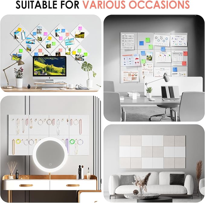 MaxGear Large Cork Board for Wall 48" x 36" White Bulletin Board, 12 Pack Felt - Image 6