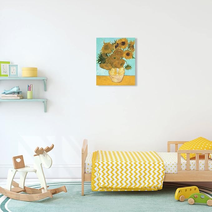 Van Gogh Canvas Wall Art: Twelve Sunflowers Oil Painting Picture Reproduction - Image 5