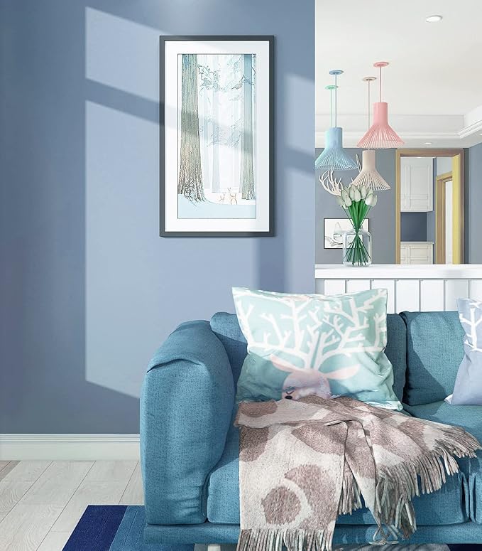 Safiyya 393"x17.7" Blue Wallpaper Grey Blue Peel and Stick Wallpaper Contact - Image 2