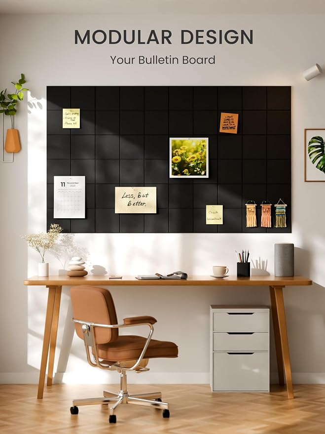 Bumusty Large Felt Bulletin Board, 30 Push Pins, 70 Adhesive Tabs - Image 6