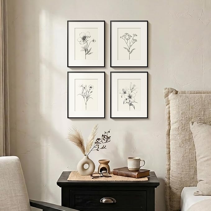 Framed Black and White Botanical Wall Art - Image 5