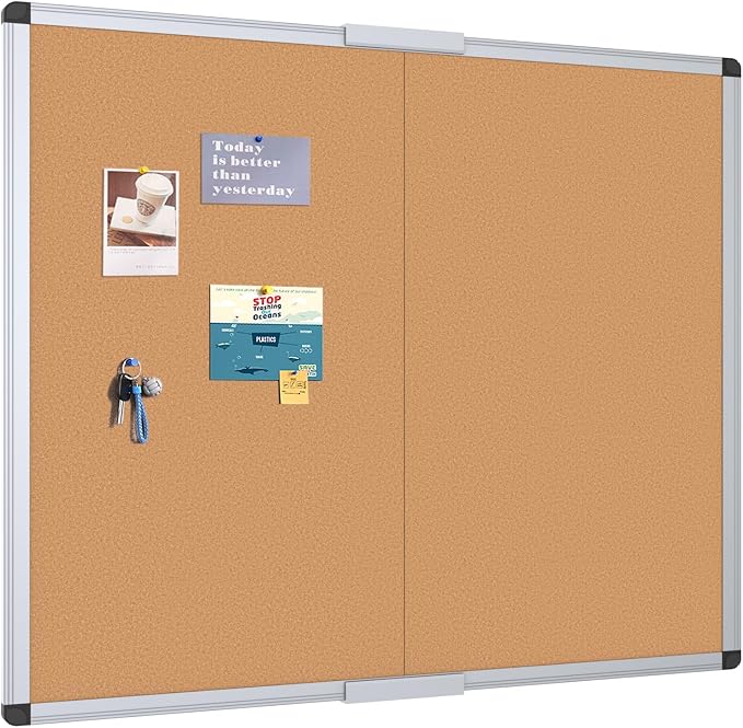 VIZ-PRO Large Cork Bulletin Board/Foldable Noticeboard, 48 X 48 Inches by VIZ-PRO