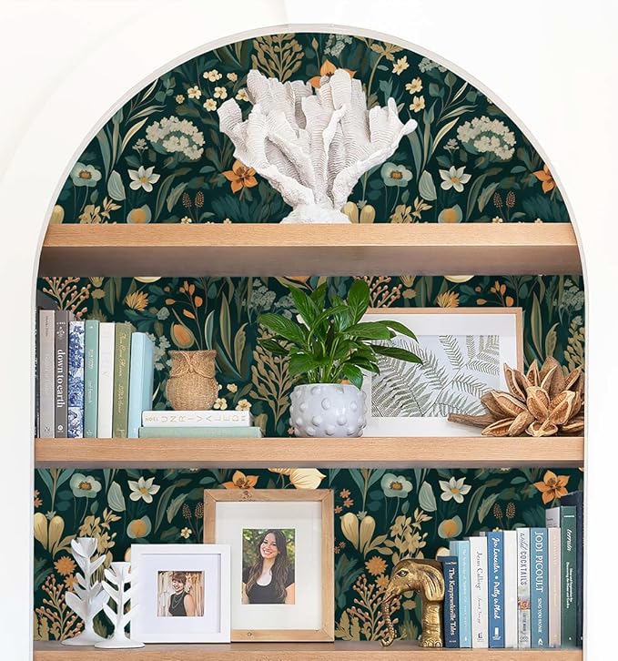 Orainege Vintage Floral Peel and Stick Wallpaper Boho Floral Contact Paper - Image 5