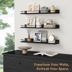 Forbena 24 Inch Wall Shelves for Bedroom 3-Pack, Vintage Large Floating Book - Image 5