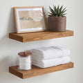 Homeforia 16 inch Golden Oak Floating Shelf, High End Solid Real Wood 16inch by Homeforia