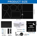 100% Blackout Blind Magnetic Blackout Window Cover 118 x 57Inch, Media Room - Image 8