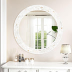 Tanmicoshomy Round Wall Mirror 30 Inch, Natural Shell Framed Circle Mirrors - Image 4