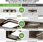 360° Rotate LED Bathroom Vanity Light Fixtures, 1300LM Acrylic Brown and Gold - Image 2