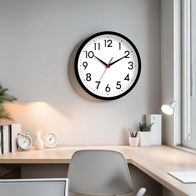 DAXSMY Wall Clock Analog 10 Inch Silent Non Ticking Battery Operated Modern - Image 8