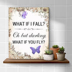 Inspirational Purple Butterfly Wall Art Decor, What If You Fly Motivational - Image 4