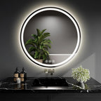 LED Bathroom Mirror 28 Inch Round Bathroom Mirror by WISSMILESHOME
