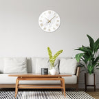 White Small Wall Clocks Battery Operated Marble Analog Clock - Image 2
