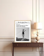 iHery Natural OAK Wood Framed Trendy NewsPaper Wall Art, 12x16in Retro Magazine - Image 2