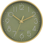 Wall Clock Green, 8 Inch Modern Wall Clocks Battery Operated Silent Non Ticking by HorizentWallClock