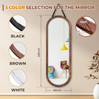 16"x48" Oval Full Length Mirror Solid Wood Wall Mirror - Image 4