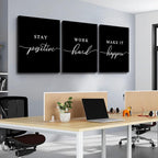 Work Hard Painting, Framed Canvas Wall Art Positive Quote, Office Wall Art - Image 2