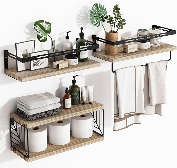 Fixwal Bathroom Shelves Over Toilet, Floating Shelves Wall Mounted by Fixwal
