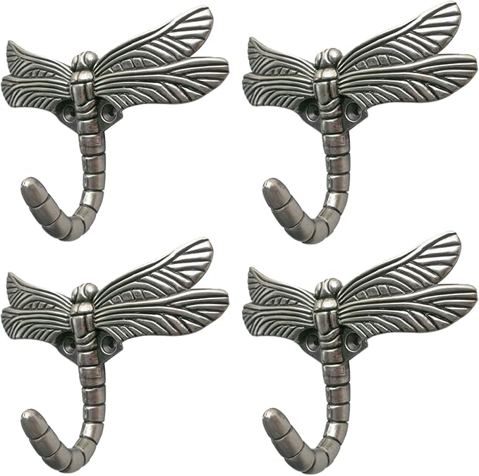 Dragonfly Hooks Wall Mounted Cloak Rack, Animal Heavy Duty Vintage Decorative by Lcyolada